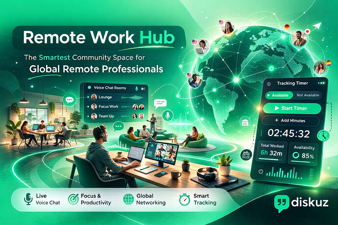 Remote Work Hub: The Smartest Community Space for Global Remote Professionals - diskuz.com