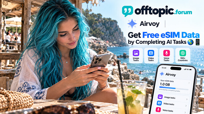 Airvoy: Get Free eSIM Data by Completing AI Tasks 🌍📱 offtopic.forum